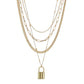 Multilayer Necklace Female Creative Retro Simple Alloy Lock Pendant Thick Chain Necklace Jewelry