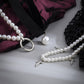 Jewelry Gothic geometric diamond dagger necklace sweet cool simple imitation pearl multi-layer necklace female