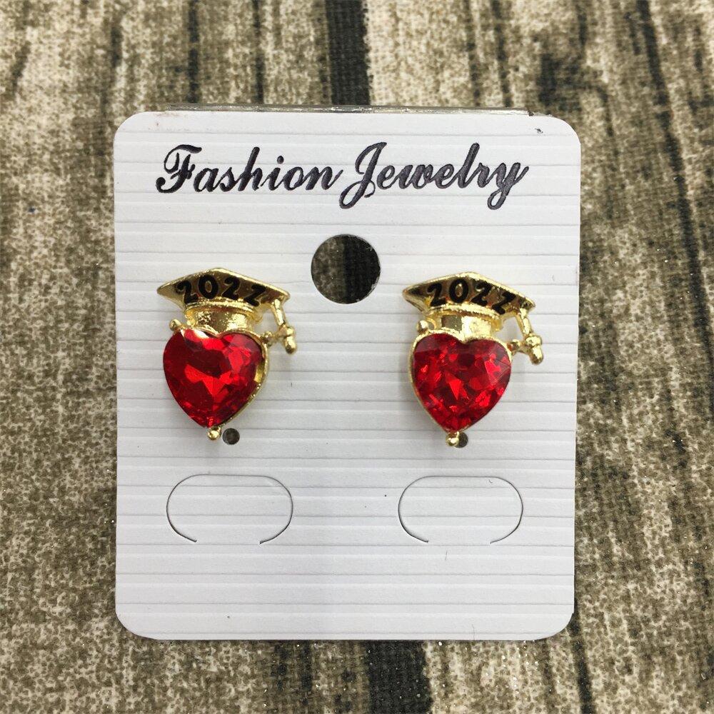 Doctor's hat love crystal earrings graduation season commemorative ear ornaments fresh and lovely multi-color optional