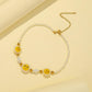 Hand-woven Baroque Pearl Smiley Clavicle Chain Cute Personality Mosaic Flower Smile Necklace Jewelry