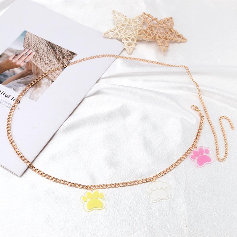 Jewelry bungee disco cool girl transparent jelly color acrylic bear pendant waist chain pants chain