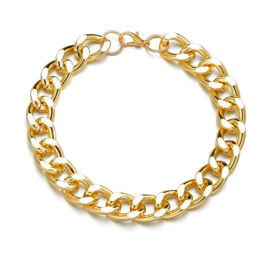 Accessories Personalized Gold Aluminum Chain Bracelet Popular Thick Chain Bracelet Hip Hop Trendy Bracelet Jewelry