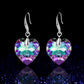 Ocean Star Love Pendant Earrings Female Crystal Tourmaline Earrings Peach Heart Rhinestone Earrings Gift