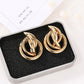 Irregular Geometric Earrings Circle Folding Three-dimensional Stud Earrings Chic Earrings