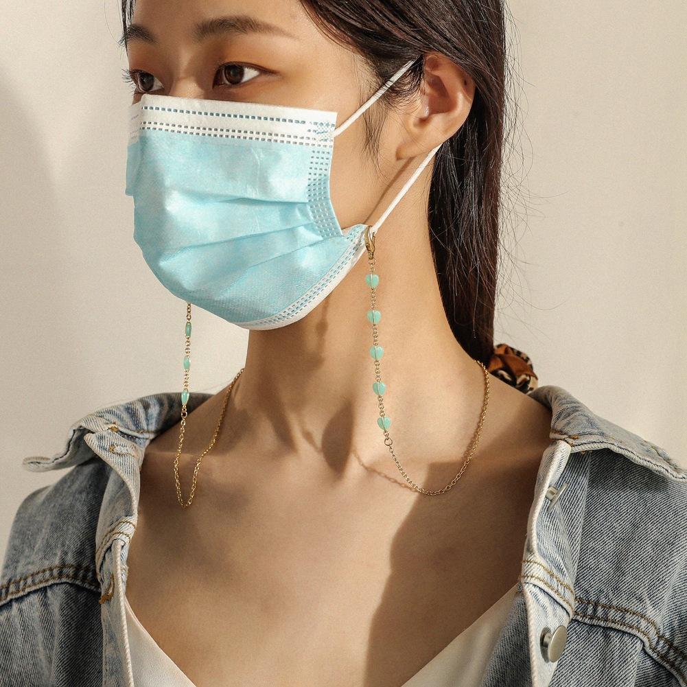 Jewelry fashion gold love mask chain simple multi-purpose anti-lost anti-drop glasses chain accessories