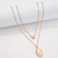 N921 Simple Thin Chain Double Layer Necklace Geometric Micro-inlaid Niche Necklace French Stacked Necklace