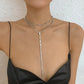 N9872 Fashion Versatile Y-shaped Necklace Simple Temperament Full Diamond Back Chain Super Flash Light Luxury Double Layer Necklace Women