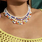 Jewelry Beach Color Daisy Flower Rice Bead Necklace Feminine Pearl Beaded Multilayer Necklace