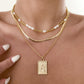 Simple Imitation Pearl Beads Clavicle Necklace Hip Hop Snake Bone Chain Metal Letter Tag Necklace