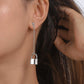 E1431 Light Luxury Geometric Asymmetrical Earrings Long Chain Lock Flame Element Sweet Cool Earrings For Women