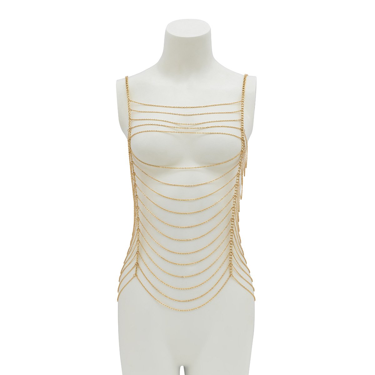 Jewelry personalized fashion hollow geometric body chain sexy multi-layer chain tassel clothing for women