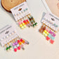 Ins color butterfly heart earring set fashion pearl flower mushroom earring six-piece set trendy