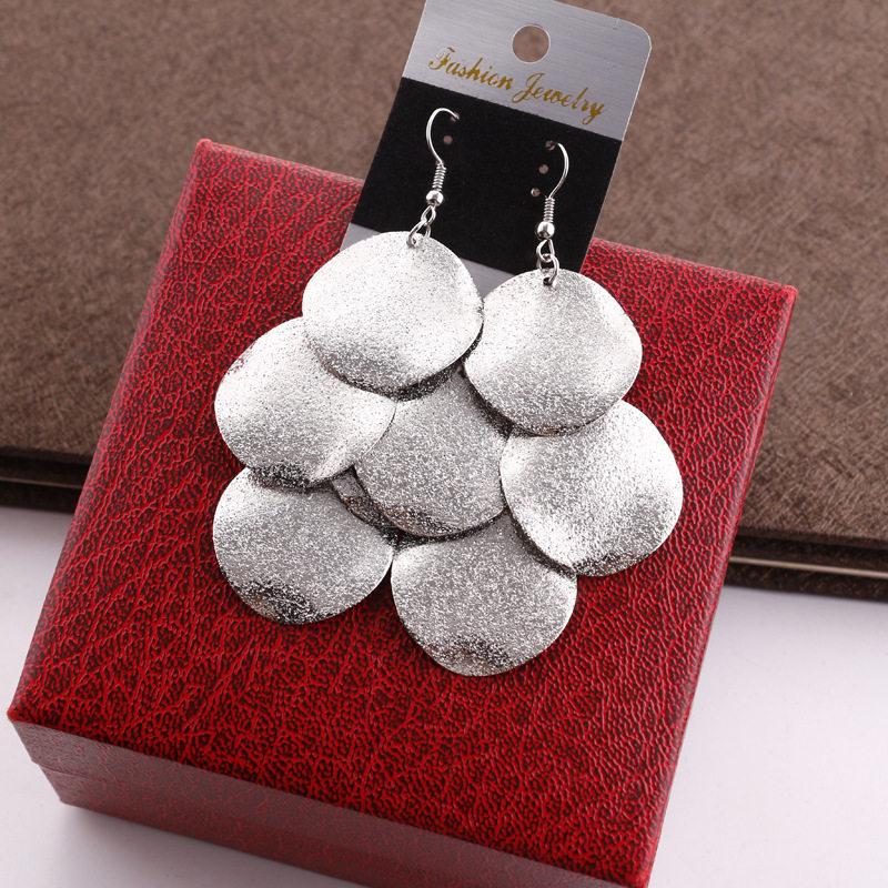 Fashion Simple Alloy Flat Round Women's Earrings Earrings Jewelry