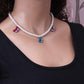 Jewelry personality ins imitation pearl geometric necklace creative retro color butterfly suit necklace