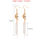 Jewelry punk long tassel transparent white crystal crescent pendant earrings female ins high-end sense