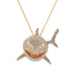Hip-hop Diamond Pendant Necklace Retro Punk Exaggerated Large Shark Clavicle Chain Couple Accessories