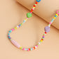 Jewelry Contrasting Color Rice Beads Beaded Necklace Female Bohemian Elastic Rope Handwoven DIY Necklace