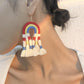 E991 Fashion Tassel Earrings Handwoven Personality Stud Earrings Bohemian Ethnic Rainbow Earrings