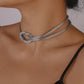 N1161 Creative Network Chain Necklace Women's French Light Luxury Buckle Knotted Necklace Cold and Personality Necklace
