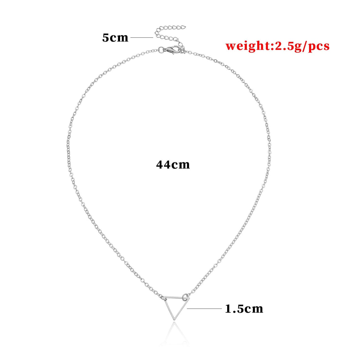 Jewelry Simple Metal Hollow Triangle Short Necklace