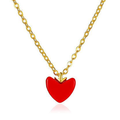 Simple red love necklace vitality girl wild little red heart pendant clavicle chain stall