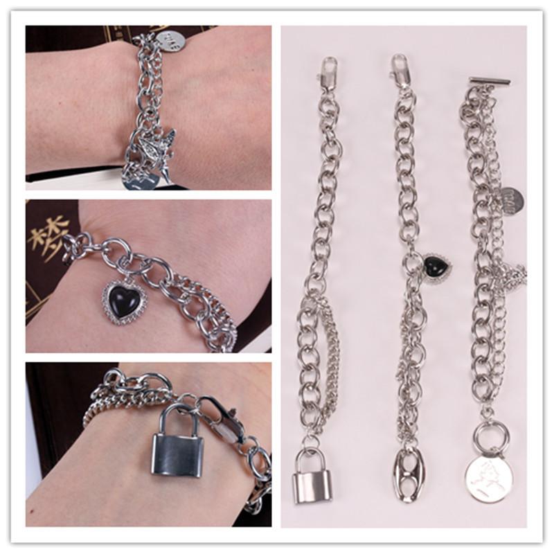 Steel Diablo Korean Net Bracelet Imprisonment Day Chain Bounce Di Titanium Bracelet Couple Black Love Cool Hip Hop