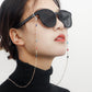 Jewelry Fatima's hand mini devil's eye high-end sense glasses chain mask lanyard face chain female