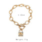Creative Trend OT Buckle Golden Thick Chain Diamond Padlock Bracelet Fashion Temperament Hand Jewelry Female