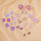 S925 silver needle earrings summer purple earrings simple small fresh earrings net red flower earrings