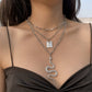 N9963 Exaggerated Long Necklace Drip Oil Heart Butterfly Snake Element Necklace Punk Hip Hop Stacked Necklace