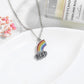 Rainbow Cloud Mosaic Necklace Set Simple Rainbow Pendant Clavicle Chain Necklace Jewelry