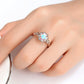 Fashion Women's Resin Opal Rose Gold Hollow Ring Rhinestone Ring Jewelry