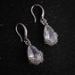 Drop Shape Zircon Silver Plated Alloy Earrings Alloy Delicate Flower Hollow Earrings Ornaments