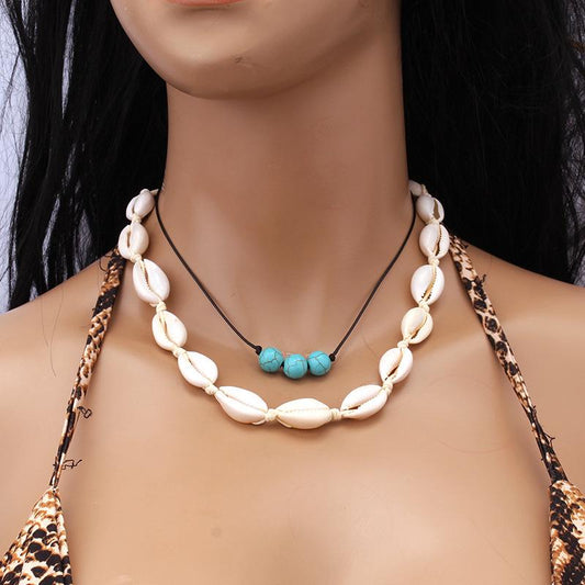 Creative Natural Handwoven Shell Necklace Fashion Simple Ethnic Beach Clavicle Chain Popular Jewelry