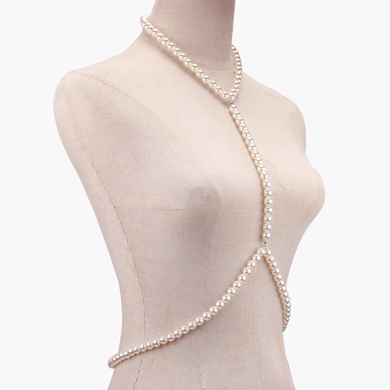 Jewelry Summer Versatile Bikini Body Chain Simple Handmade Chain Pearl One Chain Waist Chain