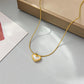 Titanium steel niche design simple love peach heart heart-shaped mother-of-pearl necklace white shell pendant light luxury luxury sense