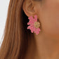E8418 Stud Earrings Retro Alloy Flower Stud Earrings Feminine Pattern Flower Earrings