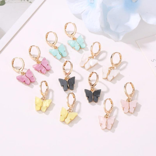 Earrings Fashion Colorful Acrylic Butterfly Earrings Earrings Small Fresh Sweet Colorful Earrings Earrings