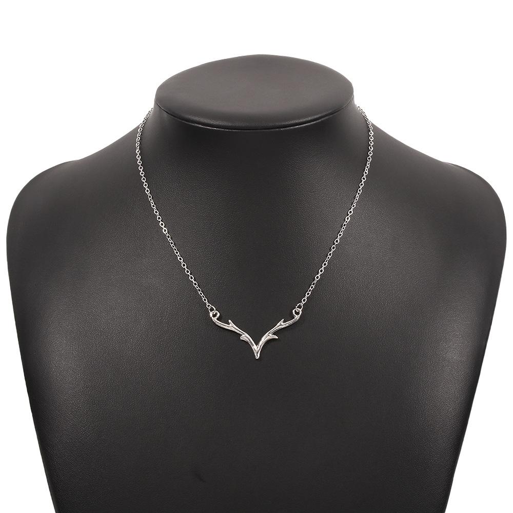 N948 single-layer thin chain necklace simple fashion antler neck niche lady literary necklace female