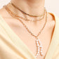 Jewelry punk multi-layer clavicle chain imitation pearl letter A pendant necklace female all-match niche design