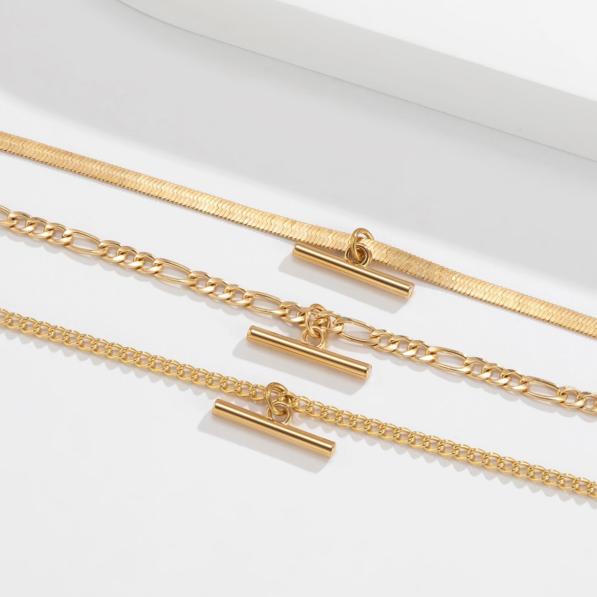 Hip-hop Retro Snake Bone Chain Clavicle Necklace Female Simple Geometric Metal One-word Stick Necklace