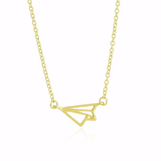 Popular Necklace Small Airplane Necklace Alloy Plating Hollow Airplane Pendant Necklace