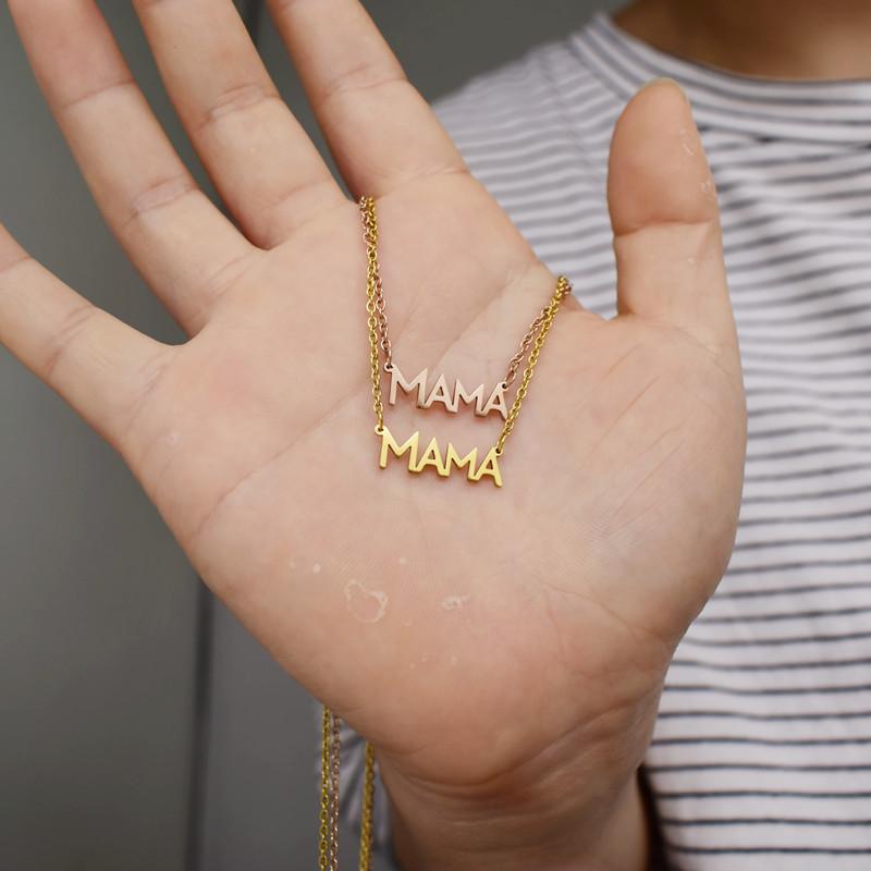 Mama mother necklace English letter mother love stainless steel accessories