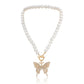 Jewelry Fashion Street Shooting Flash Diamond Clavicle Chain Necklace Personality Exaggerated Diamond Big Butterfly Necklace