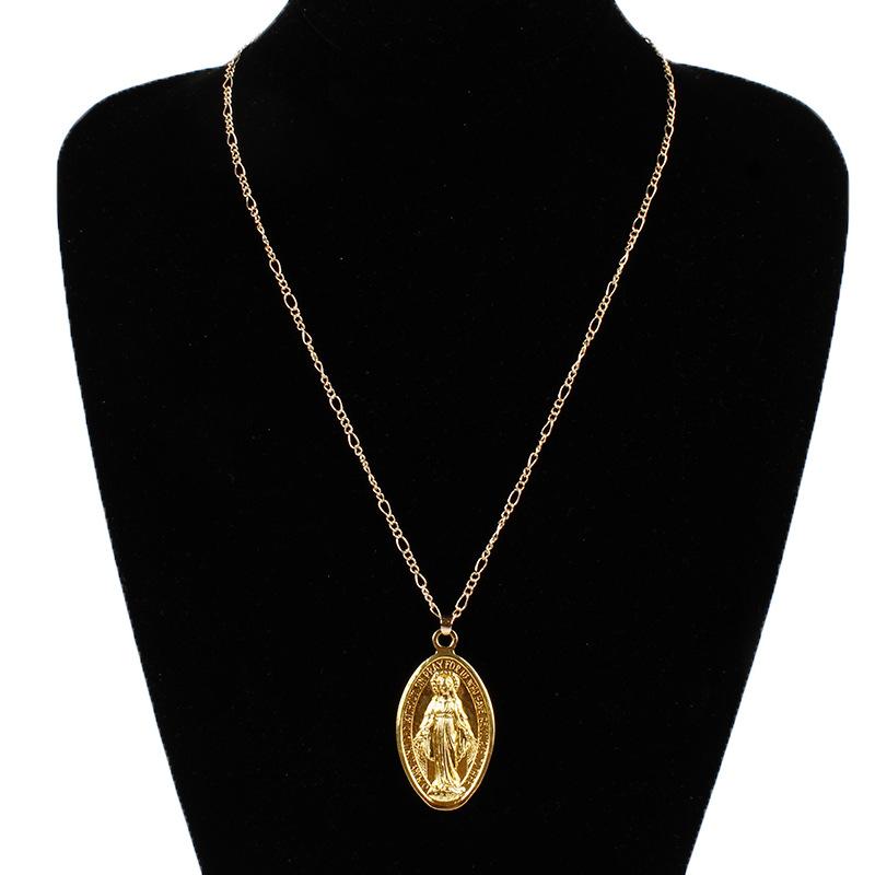 Gold Plated Our Lady Pendant Necklace Religious Accessories Jewelry Accessories