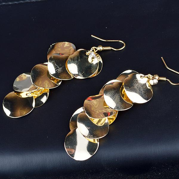 Long Metal Sequin Earrings Fashion Shiny Disc Earrings Direct Supply