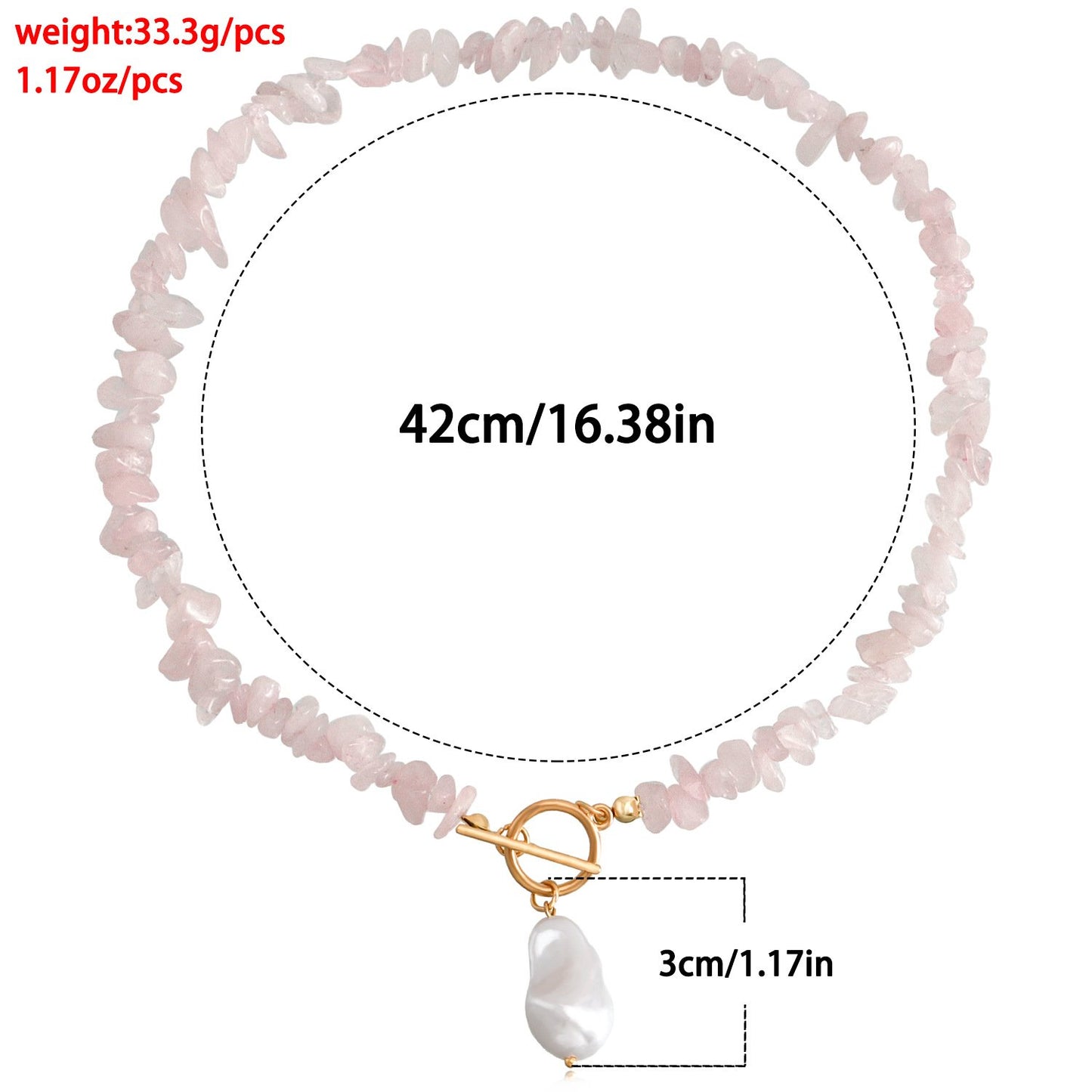 Jewelry Irregular Natural Pink Gravel Shaped Big Pearl Necklace Female Handwoven Choker