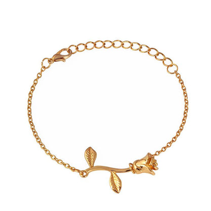 Fashion Rose Letter Bracelet Temperament Simple Flower Bracelet Hand Jewelry