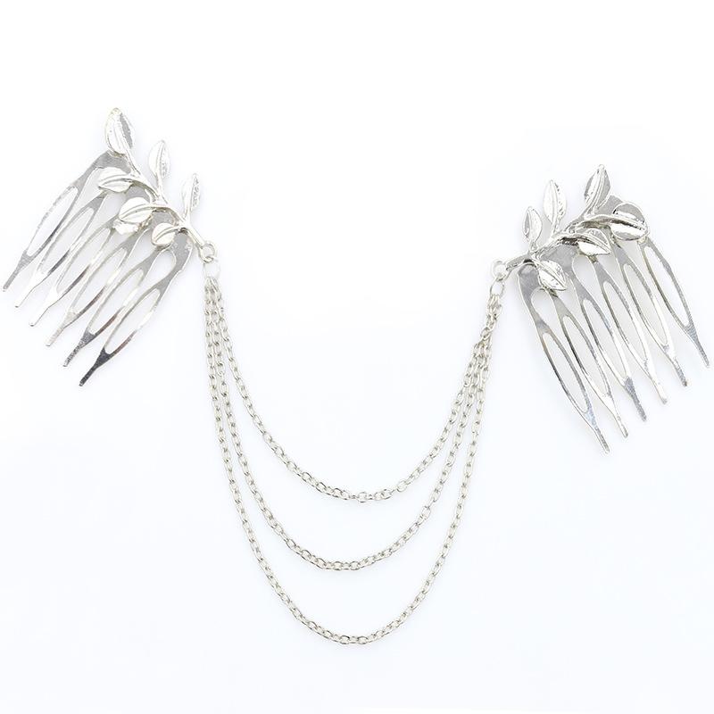 Jewelry leaf chain tassel hair band leaf hair comb insertion comb 2 yuan hair accessories