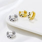 Ins black and white checkerboard lattice ear buckle female fashion temperament niche design geometric square earrings simple earrings